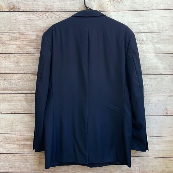 LAUREN RALPH LAUREN 100% WOOL BLAZER IN NAVY BLUE - Picture 6 of 11